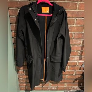 Joe fresh black hooded rain jacket with fleece interior size S